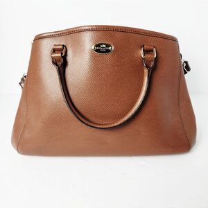 Coach Margot Carryall Satchel Saddle Brown Crossgrain Leather 13x9x5